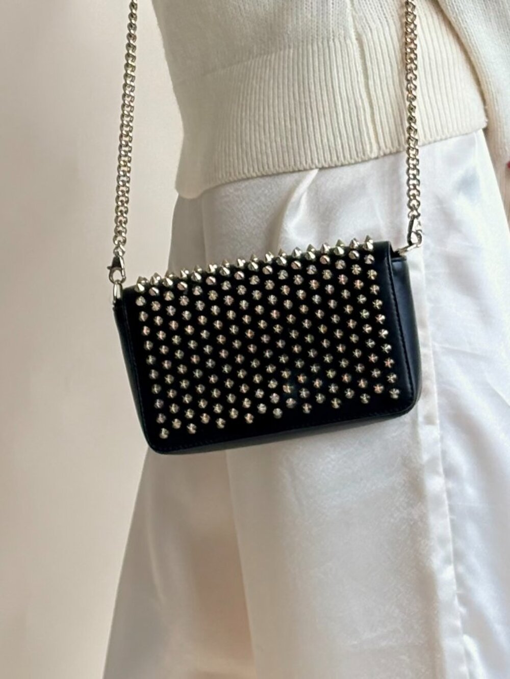 Christian Louboutin Zoompouch Studded Crossbody - Black Leather